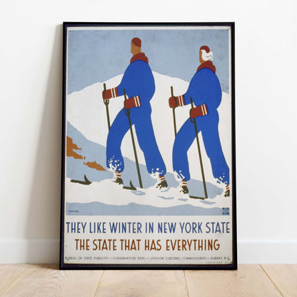 Vintage New York Winter Ski Print