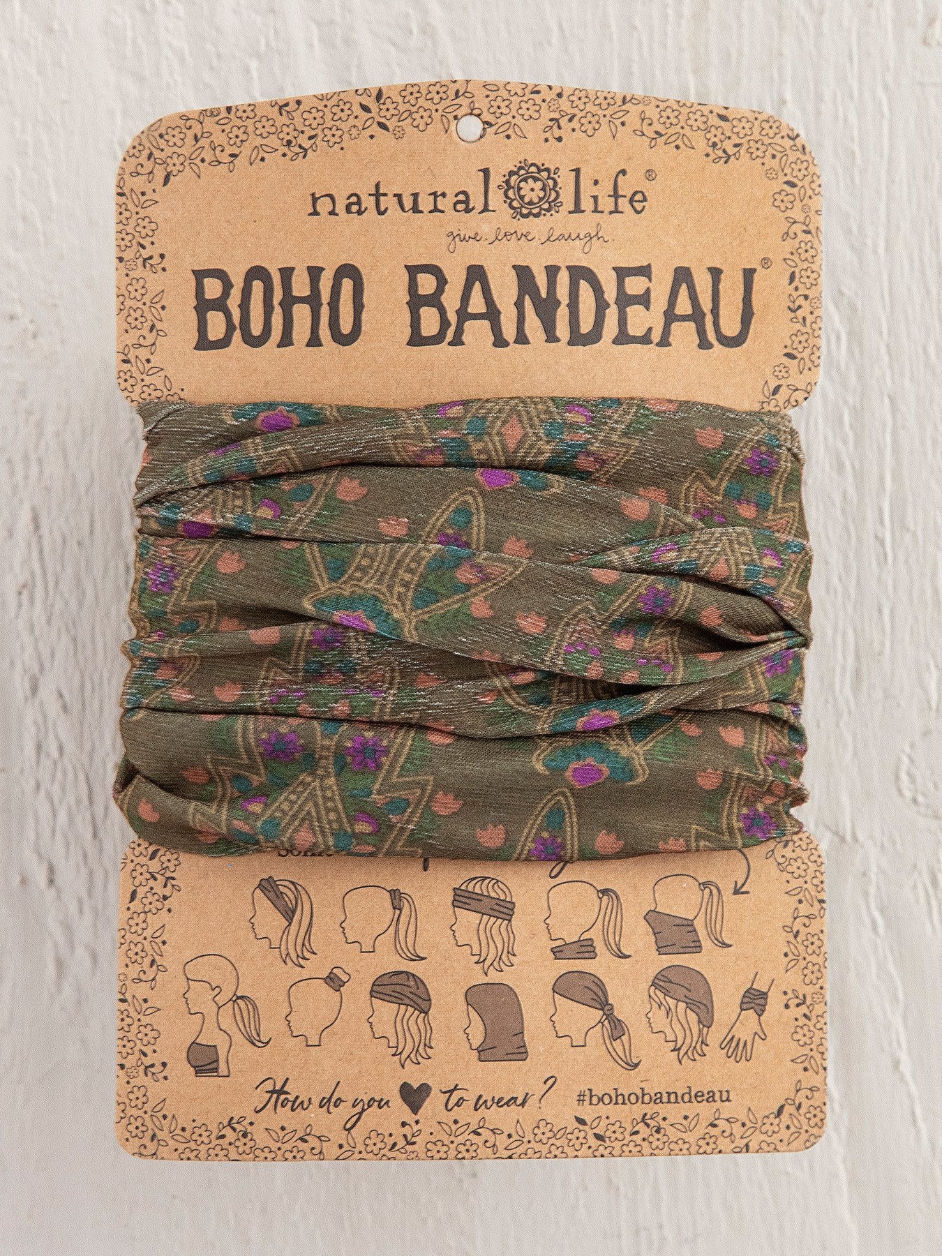 Natural Life Boho Bandeau - Olive Trellis
