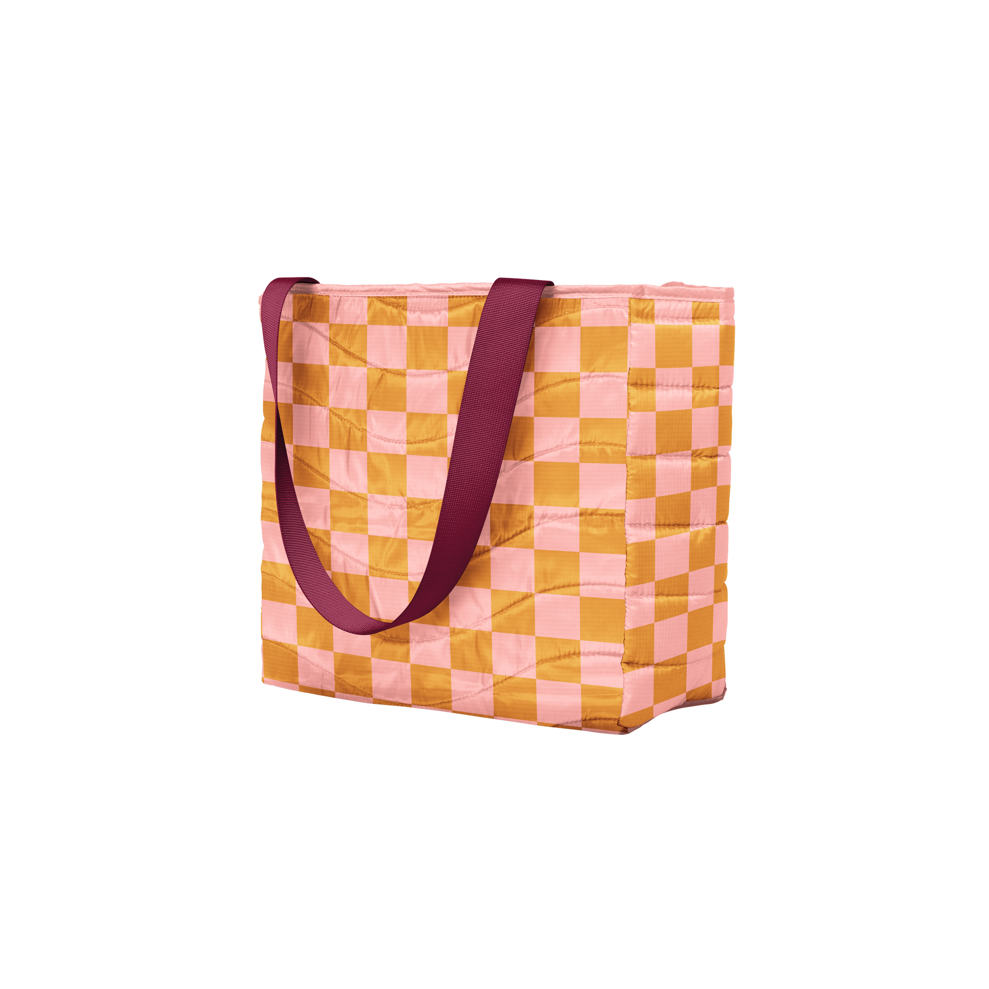 checkered tote bag