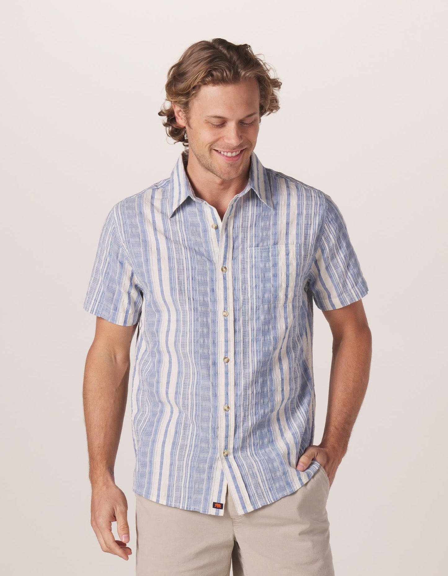 FINAL SALE - Freshwater Button Up Shirt - Pamona Stripe