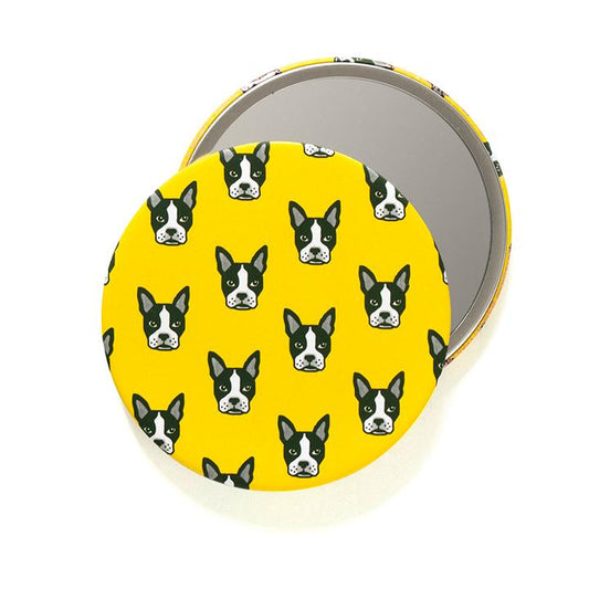 Boston Terrier Pocket Mirror - Yellow
