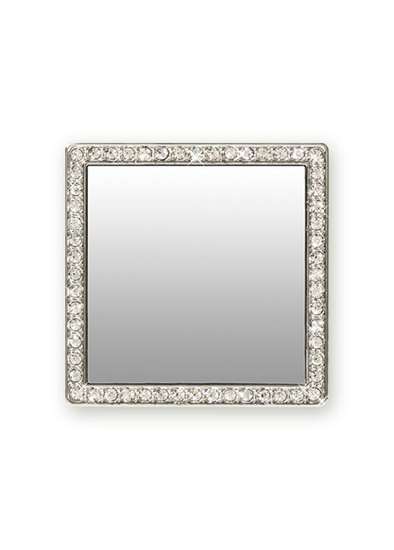 FINAL SALE iDecoz Square Selfie Mirror - Silver/Clear Crystals