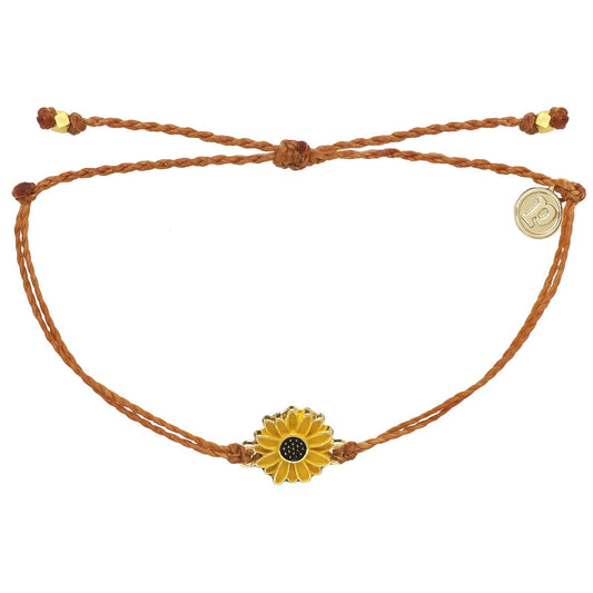 Gold Enamel Sunflower - Burnt Orange