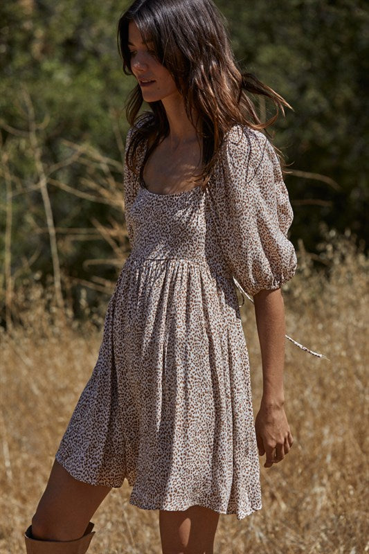 Bonnie Babydoll Dress - Camel