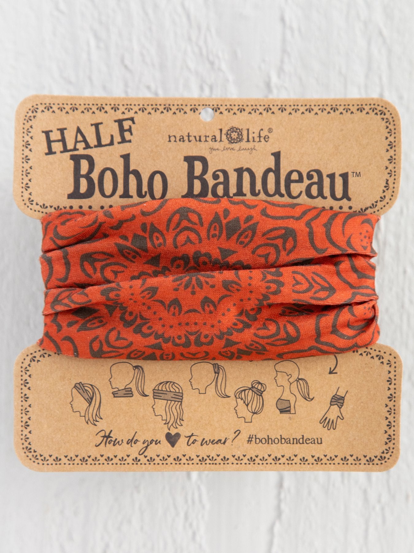 Natural Life Half Bandeau - Rust Cocoa Mandala