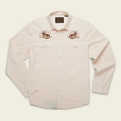 Final Sale - Gaucho Snapshirt - Lazy Gators: Wheat Microstripe