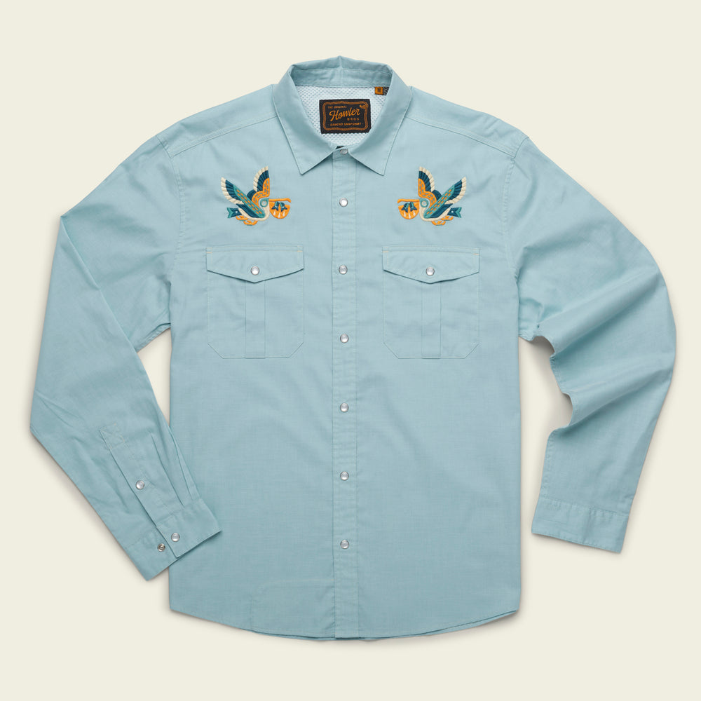 Final Sale - Gaucho Snapshirt - Pelican Portage: Nile Blue Oxford