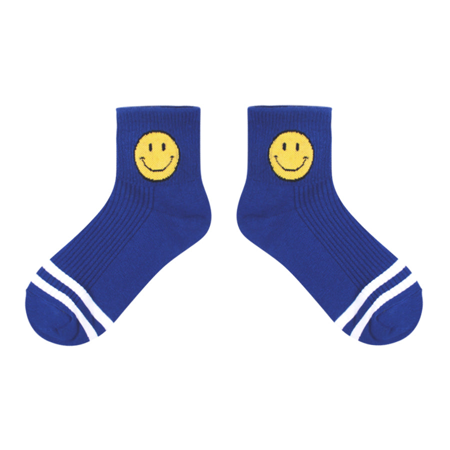 Smiley Sweat Socks - Blue