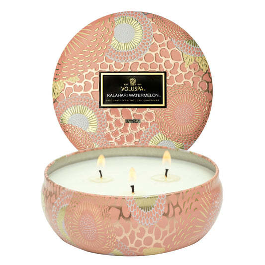 3 Wick Tin Candle - Kalahari Watermelon