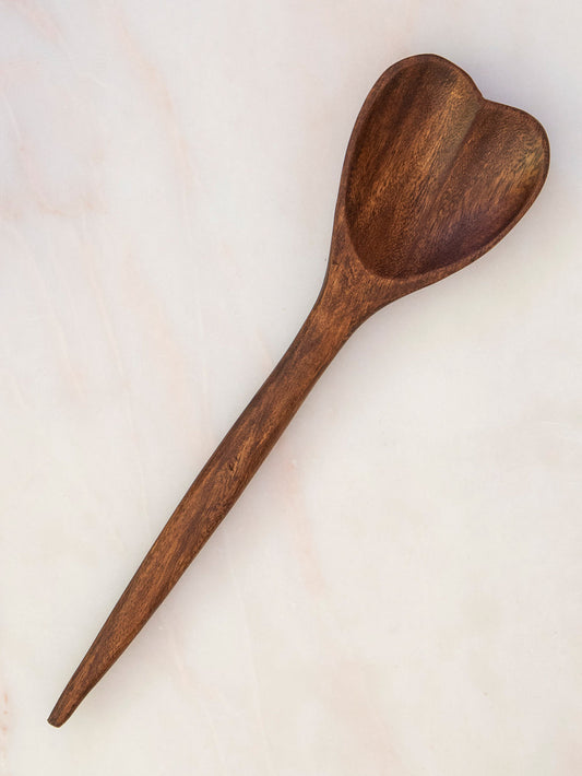 Wooden Heart Serving Spoon