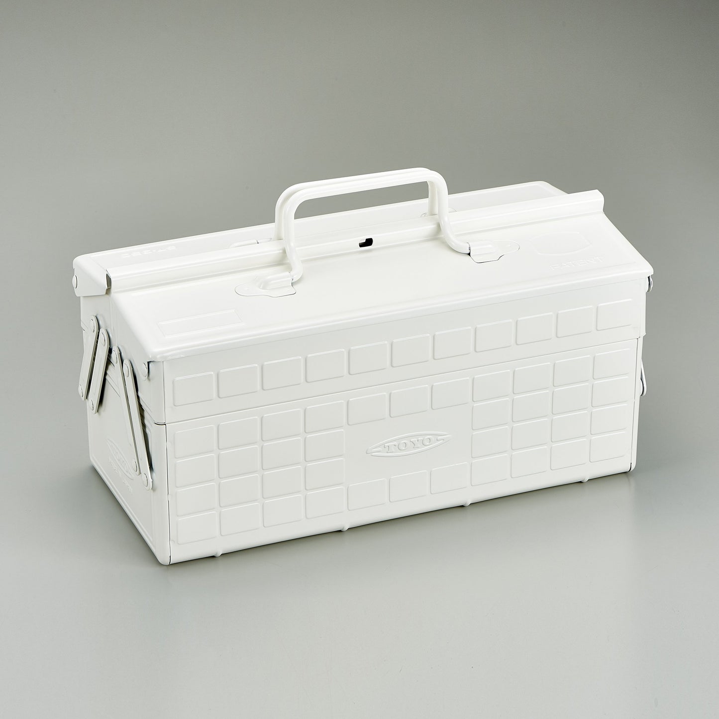 Steel Toolbox w/ Cantilever Lid - White