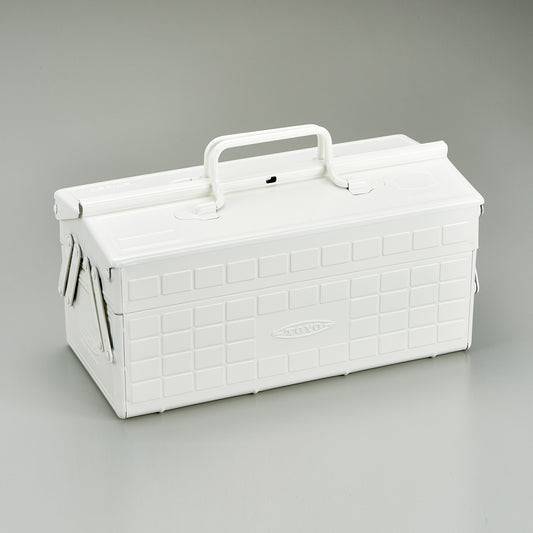Steel Toolbox w/ Cantilever Lid - White