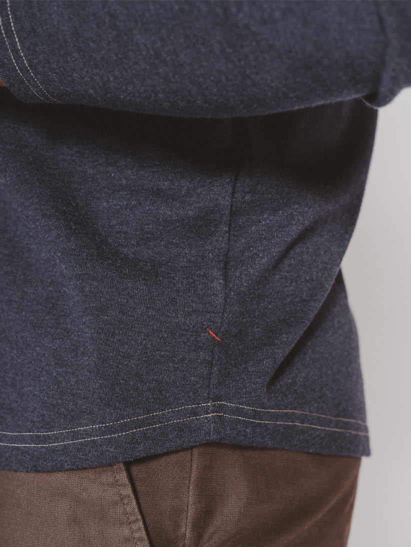 FINAL SALE - Puremeso Two Button Henley - Normal Navy