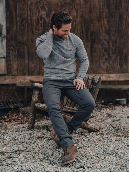 Roll Hem Pocket Crew - Grey