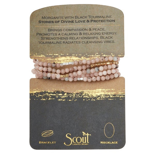 Morganite/Black Tourmaline Bracelet/Necklace