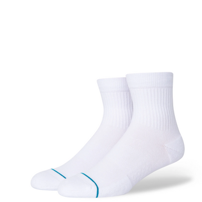 Icon Quarter Socks - White - Large