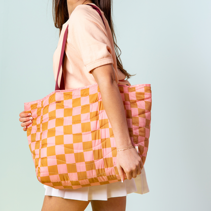 Puffy All Day Tote - Checkers