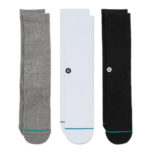 Icon Crew Socks 3 Pack - Multi - Medium