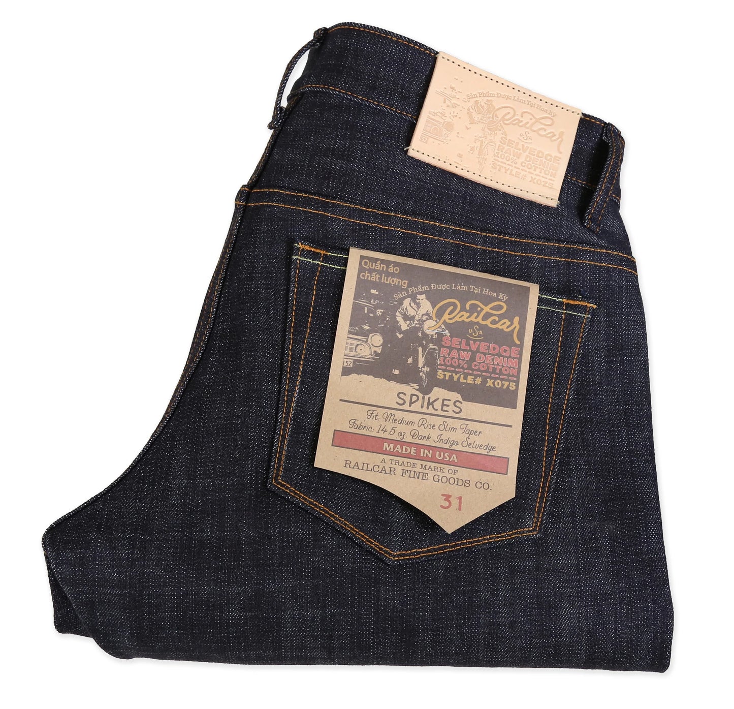 Spikes X075 Taper Leg 14.5 Oz Dark Indigo Selvedge