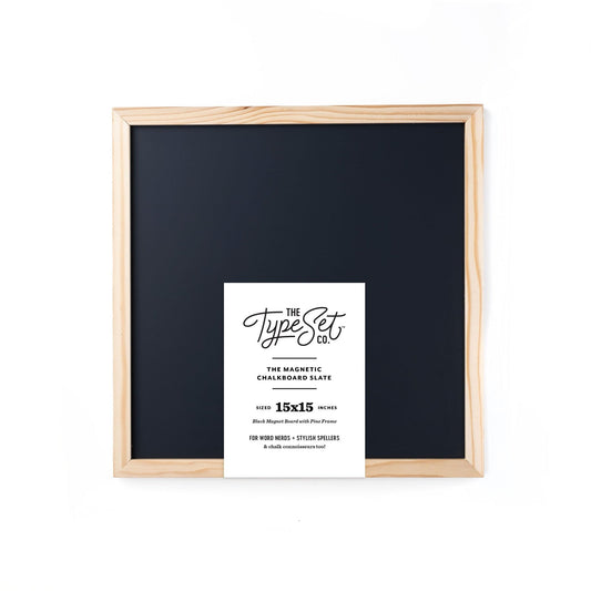 15" x 15" Magnetic Letter Board Slate - Black Chalkboard