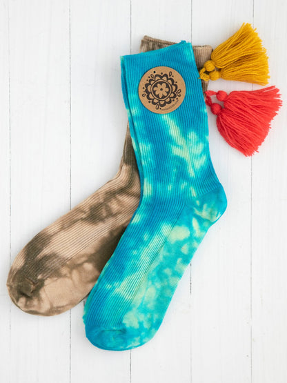 Natural Life Tie-Dye Socks - Turquoise/Earth