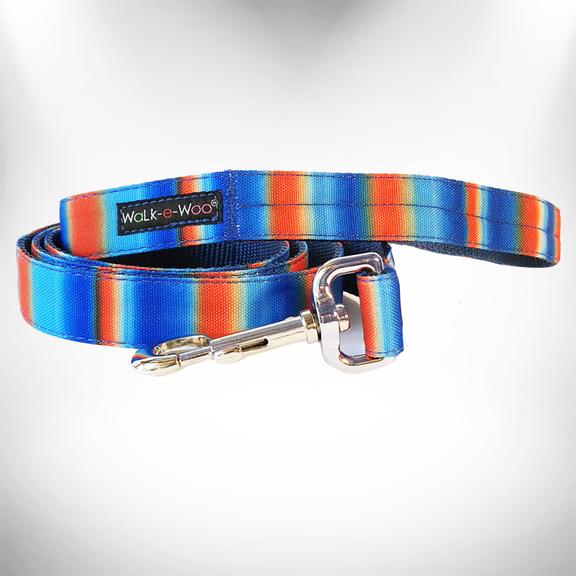 1" Tie Dye Dog Leash Blue/Orange