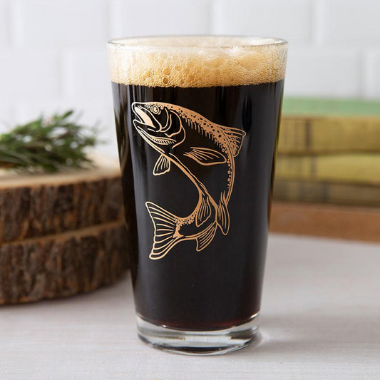 Trout Pint Glass