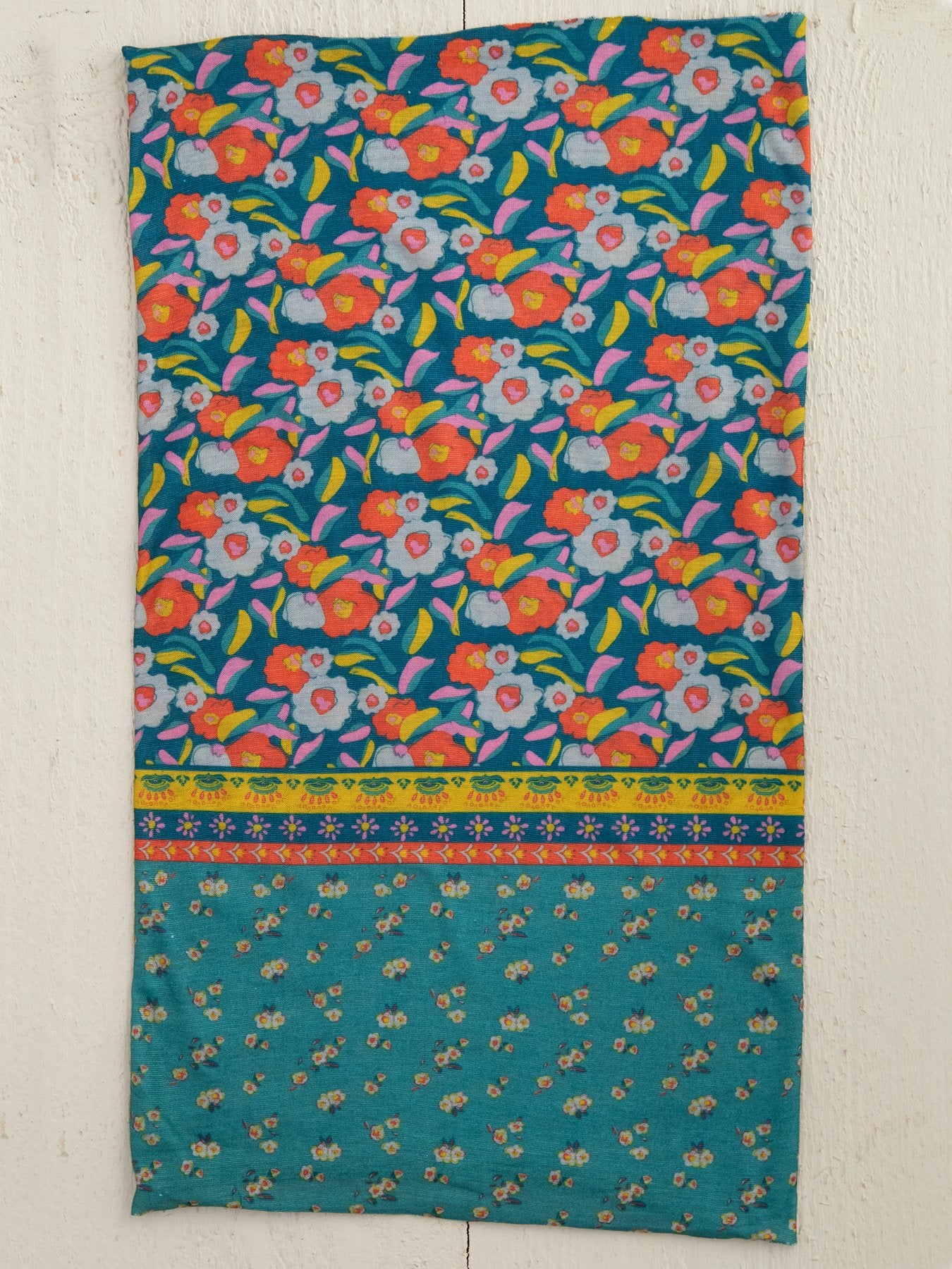 Natural Life Boho Bandeau - Turquoise Floral Border
