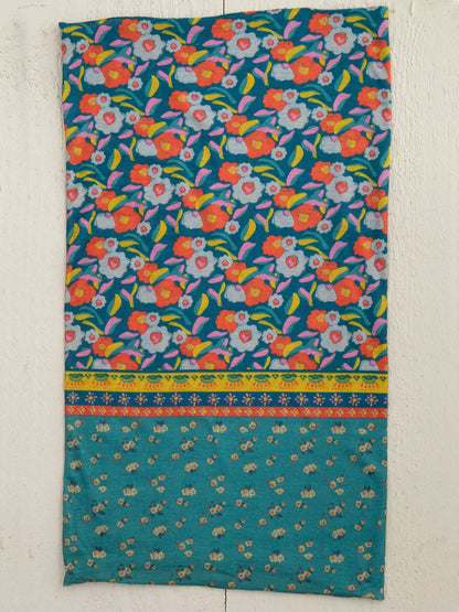 Natural Life Boho Bandeau - Turquoise Floral Border