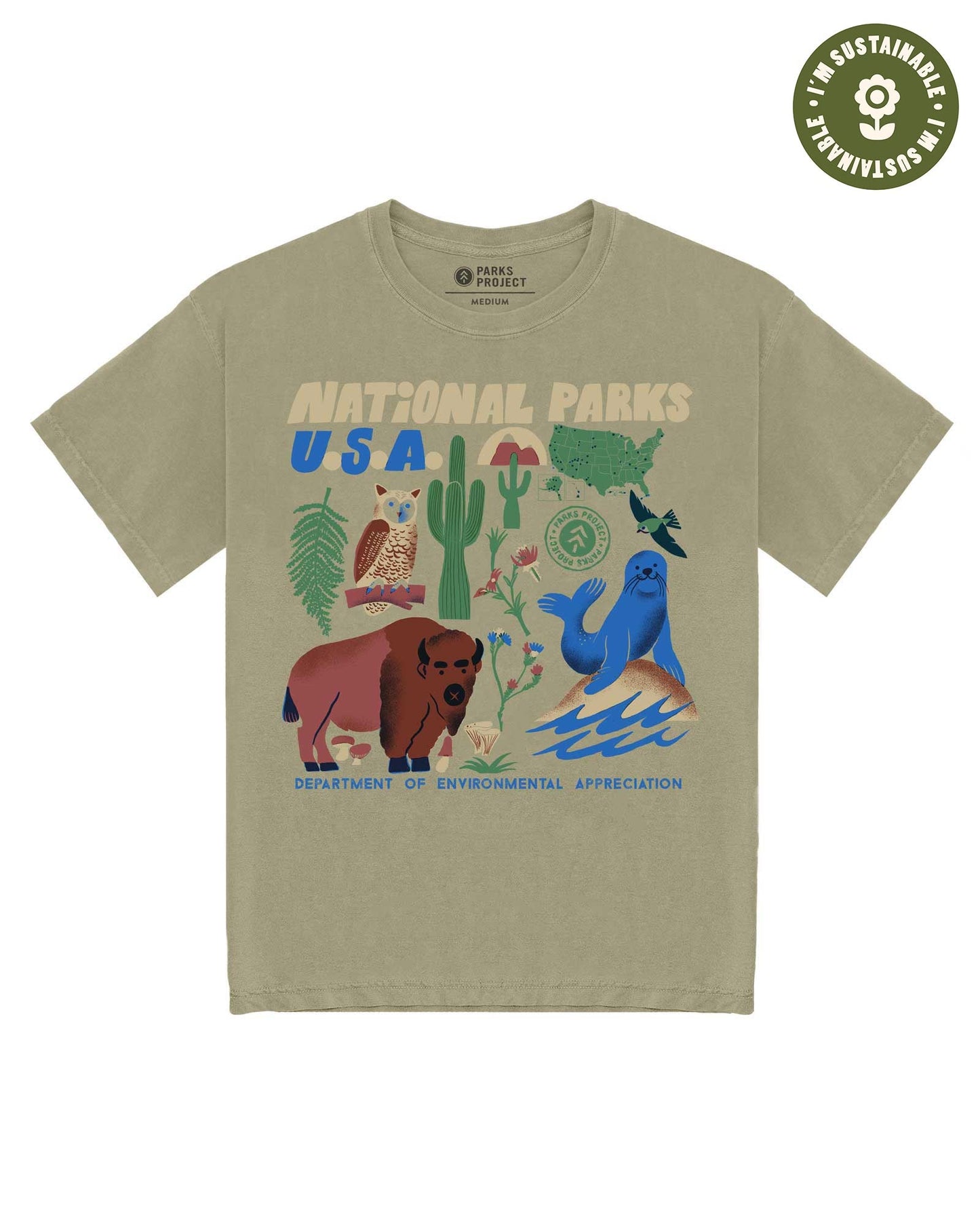 National Parks USA Organic Tee - Sandstone