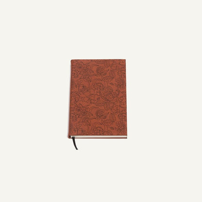 Floral Field Cognac Faux Leather Journal