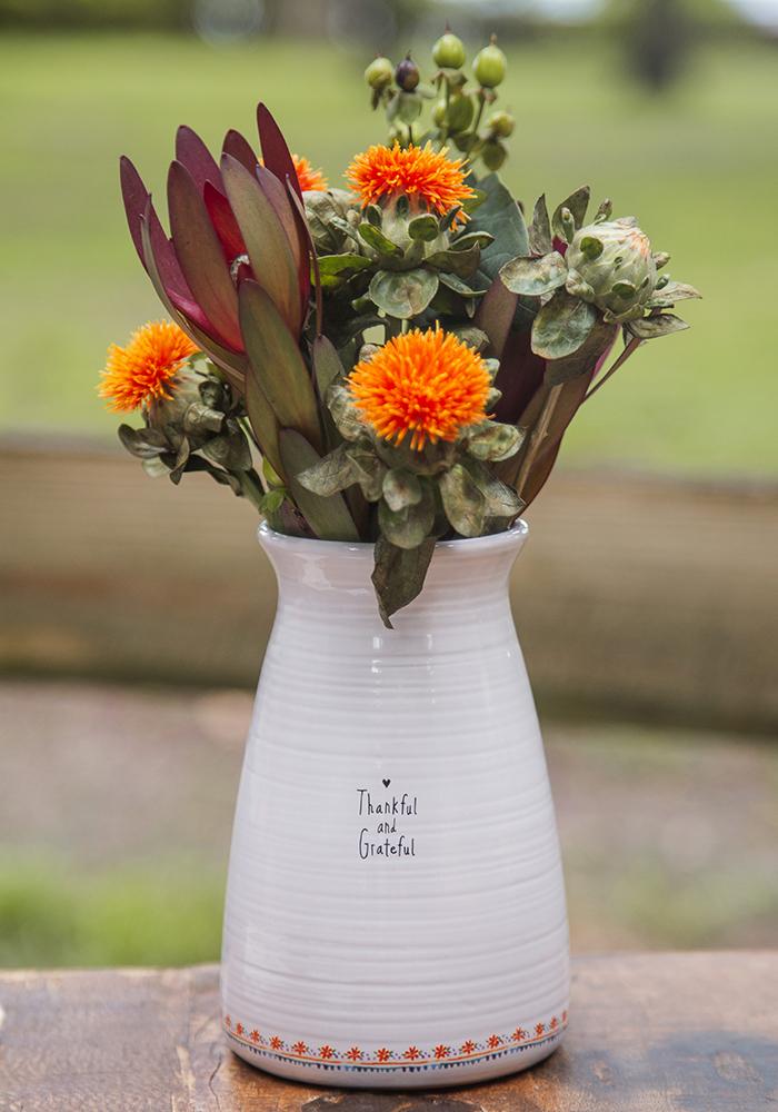 Natural Life Thankful & Grateful Bouquet Vase