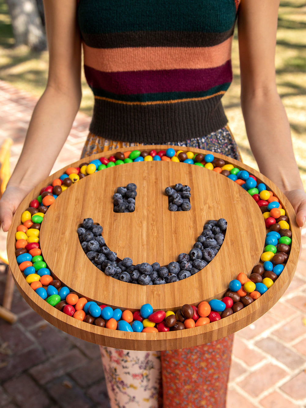 Wooden Serving Board Smiley Face