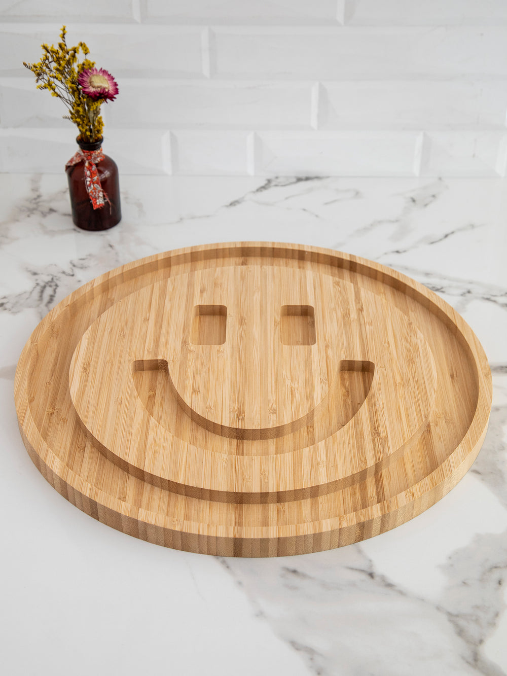 Wooden Serving Board Smiley Face