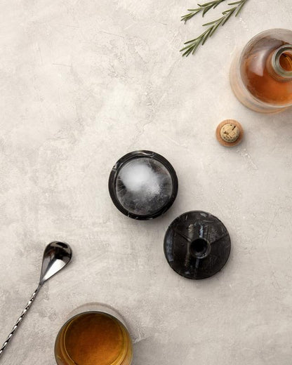 Single Sphere Ice Mold - Marble/Black