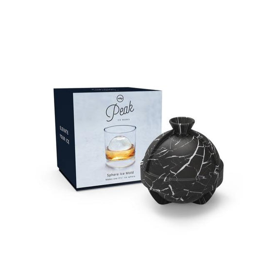 Single Sphere Ice Mold - Marble/Black
