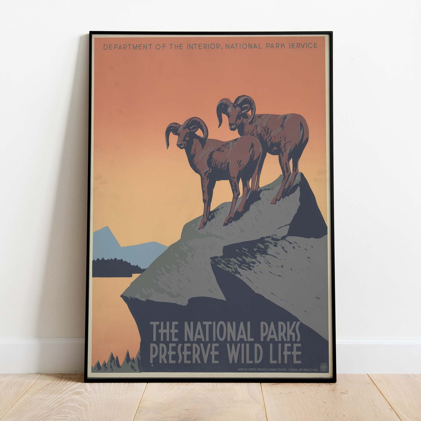 Vintage National Parks Preserve Wild Life Print