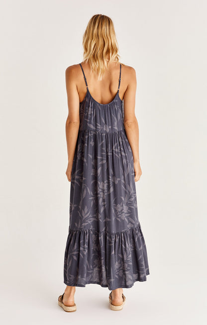 Lido Floral Midi Dress - Shadow