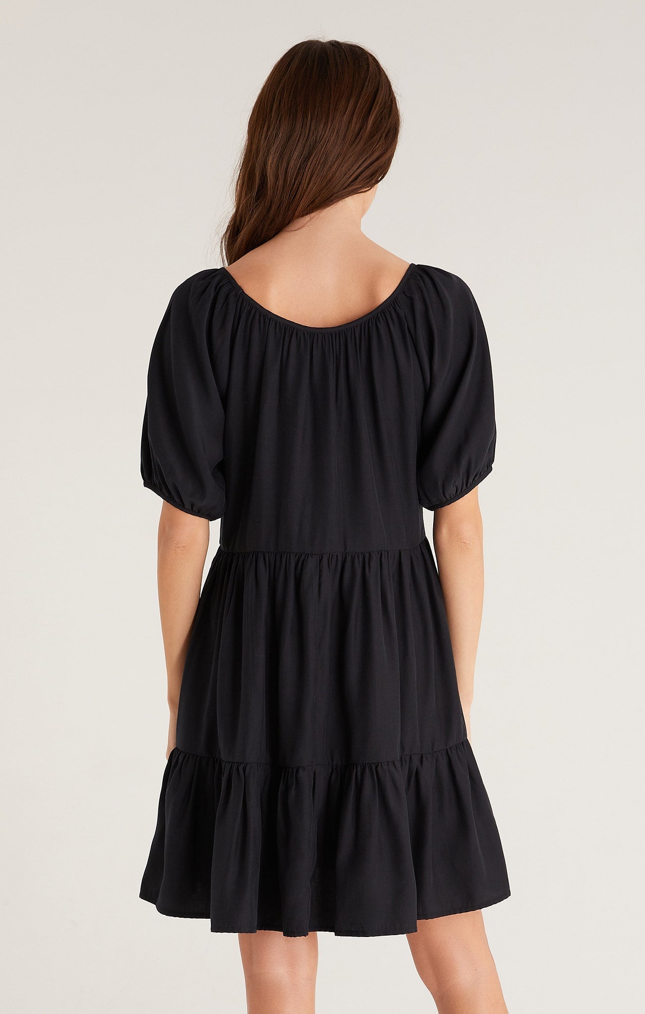 Kylie Tiered Mini Dress - Black