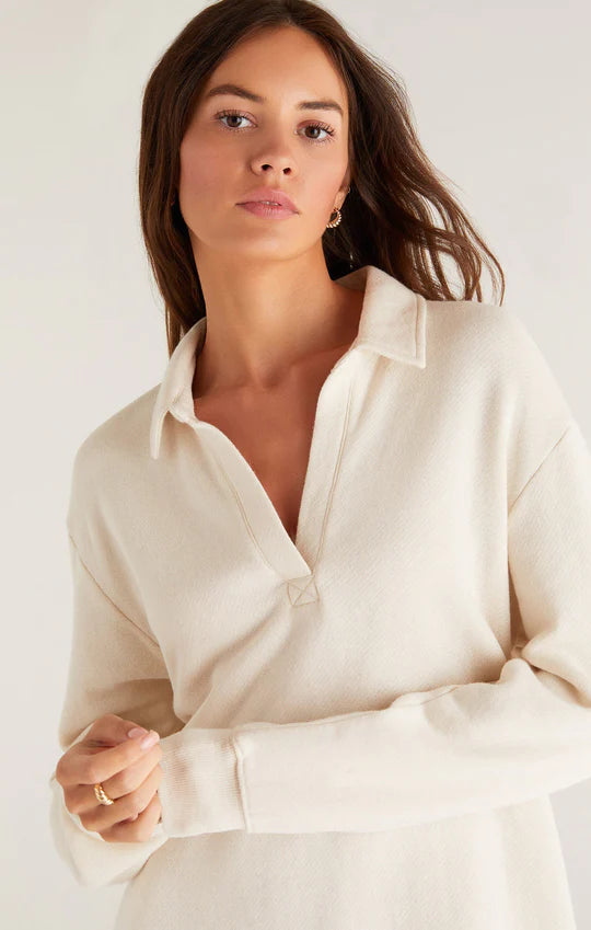 Aspen Sweatshirt Dress - Adobe White