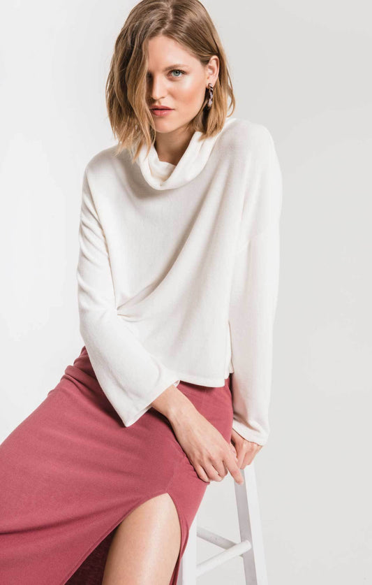 The Soft Spun Skimmer Mock Neck Top