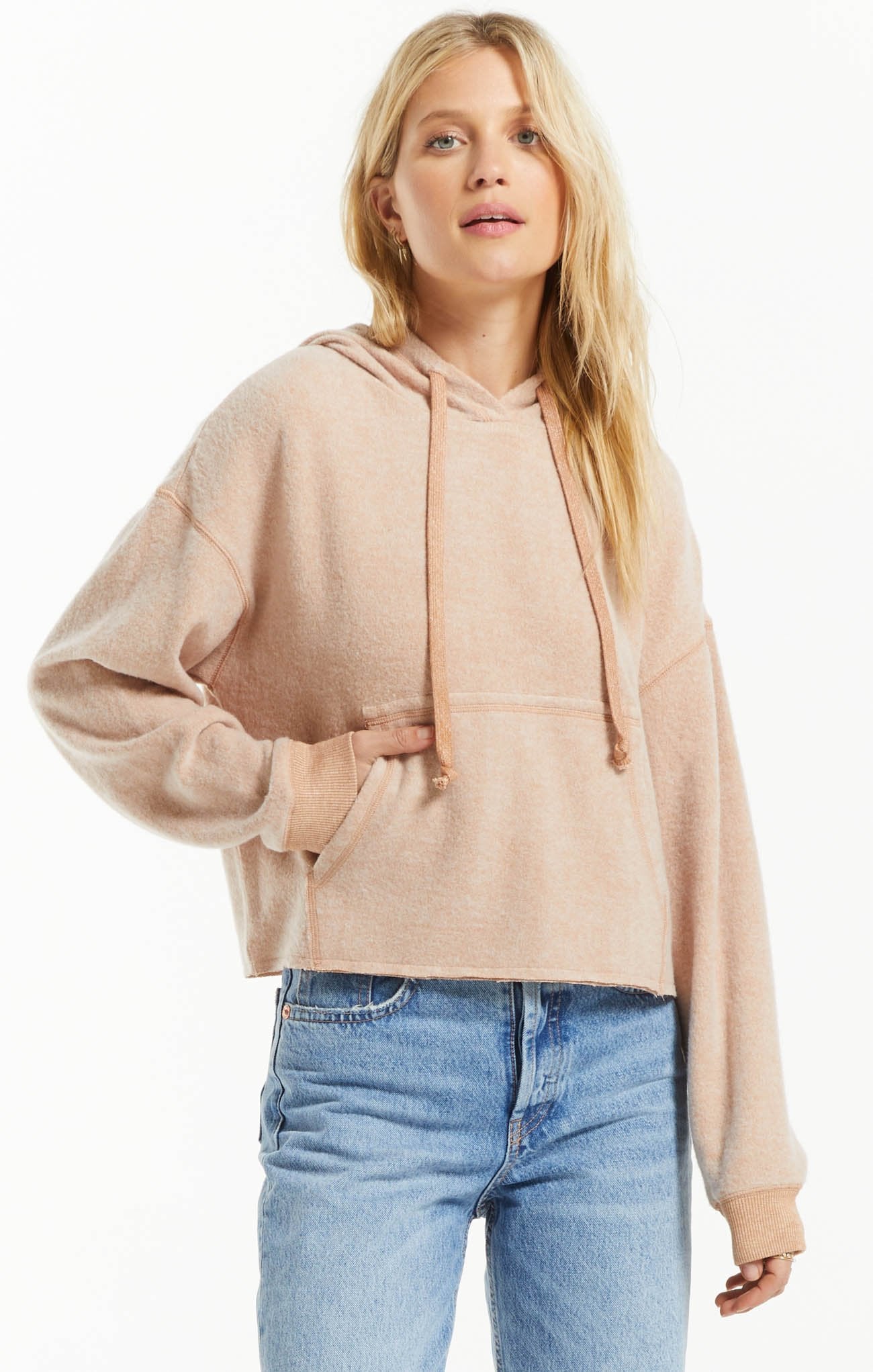 Charlie Cozy Knit Hoodie - Dusty Amber