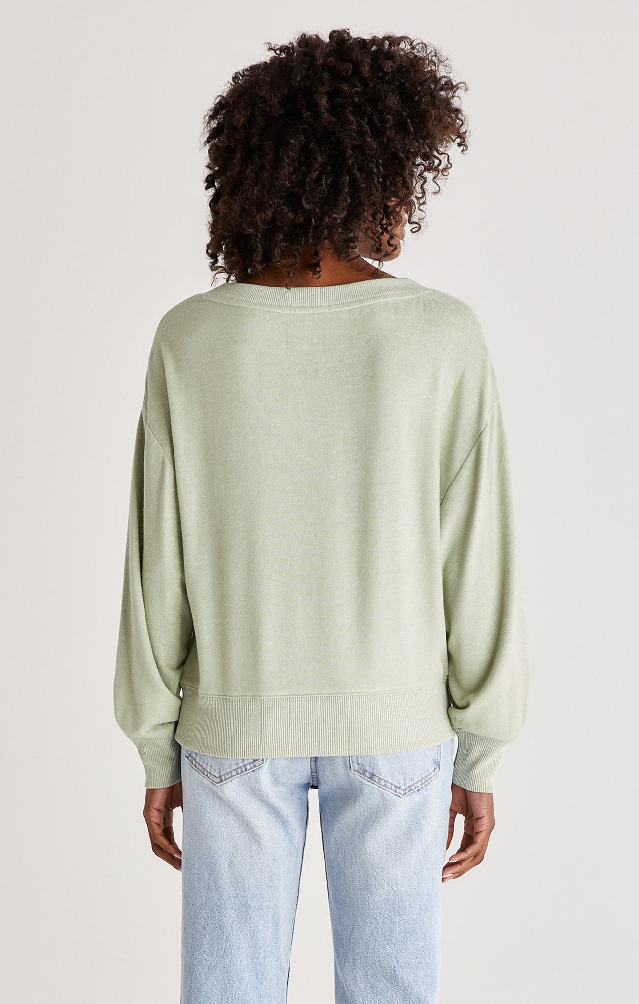 Francis Marled V-Neck Top - Pistachio