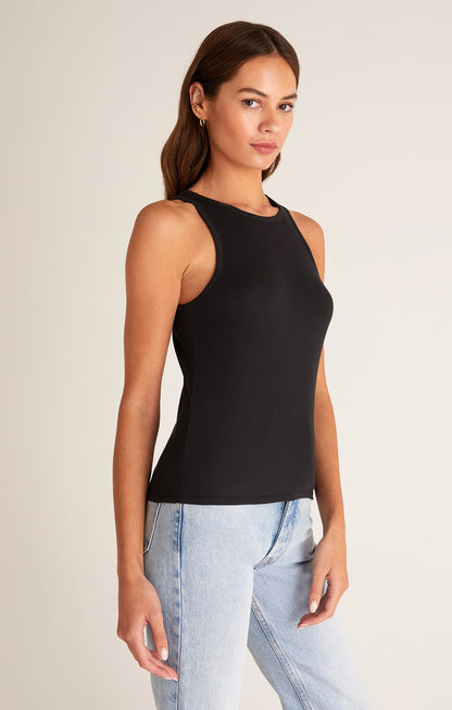 Janice High Neck Tank - Black