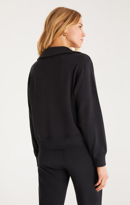 Relaxed Half Zip Sweatshirt - Black