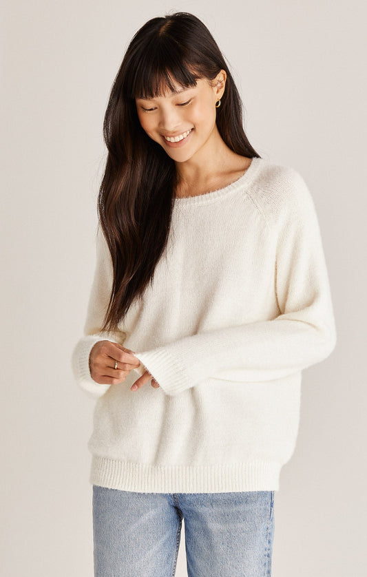 Alexa Eyelash Sweater - Vanilla Ice