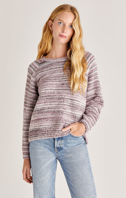 Alexa Stripe Sweater - Deep Plum