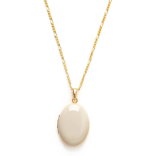 Oval Locket - Beige