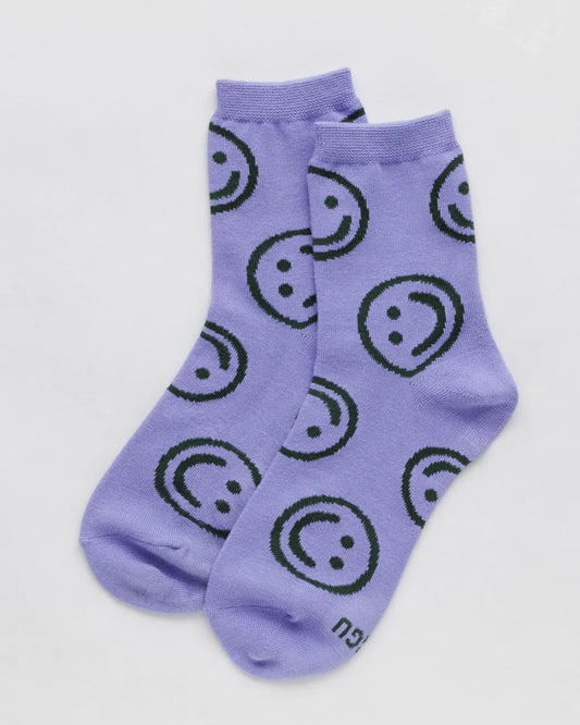 Crew Sock - Lavender Happy