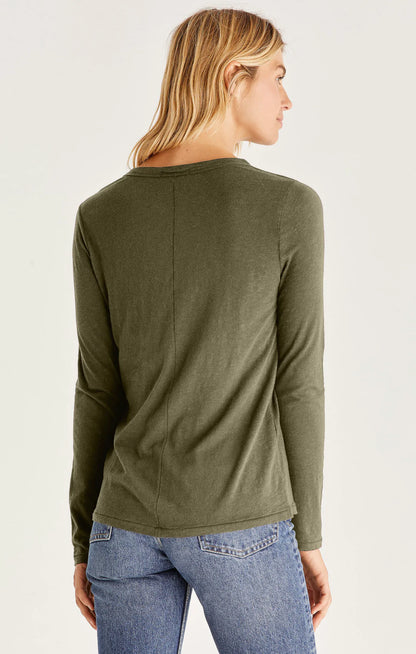 Everyday Brushed LS Top - Dusty Olive
